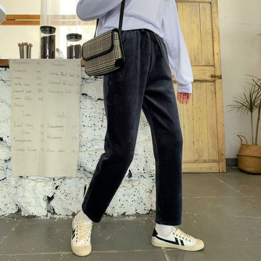 Pantalones Crema de Lana de Cordero Engrosados para Mujer - Image 5