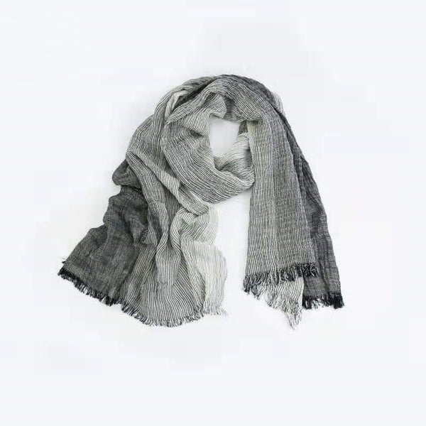 Bufanda de Algodón y Lino a Rayas - Image 7
