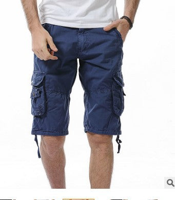 Pantalones Cargo Cortos Estilo Coreano Hombre - Cintura Suelta 5 Puntos Multi Bolsillo Camuflaje - Image 4