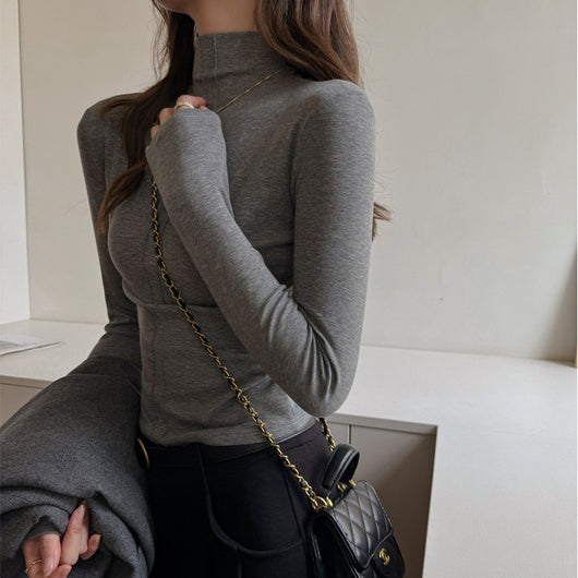 Blusa de Cuello Tortuga Manga Larga Versátil para Mujer - Image 7