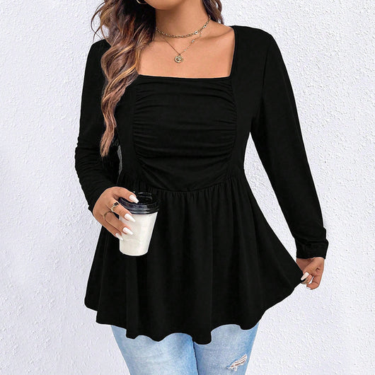 Blusa Tejida Cuello Cuadrado Manga Larga Efecto Reductor - Image 7
