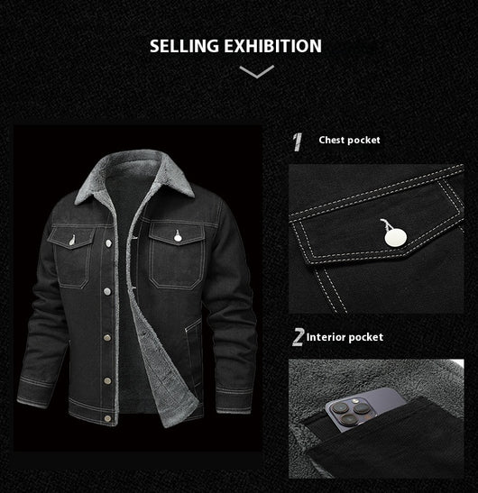 Chaqueta Denim Forrada en Polar para Hombre - Estilo Premium - Image 12