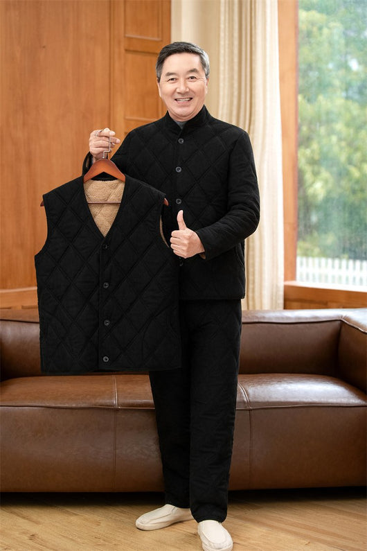 Conjunto de Abrigo y Pantalón Acolchado de Algodón para Papá Invierno - Image 10