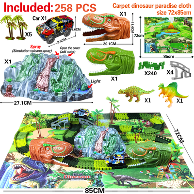Juguete de Carrera en Pista Eléctrica Tiranosauro Dinosaurio Ensamblable con Simulación - Image 32