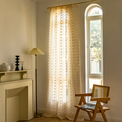 Cortinas Bohemias Texturizadas con Bordado Floral - Image 32