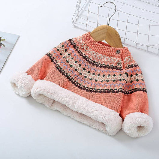 Suéter Polar Acolchado para Niñas - Pullover Tejido Cálido - Image 4