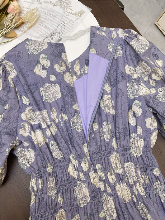 Vestido Retro Elegante con Cintura Ajustada y Mangas Largas - Image 6