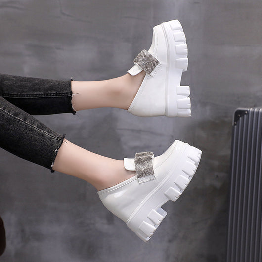 Zapatos de Cuero Charol Estilo Británico con Plataforma y Punta Redonda - Image 9