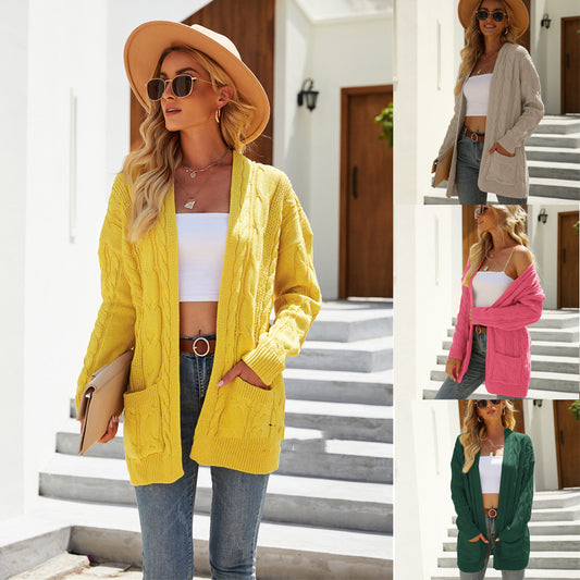 Cardigan Retorcido Talla Grande para Mujer