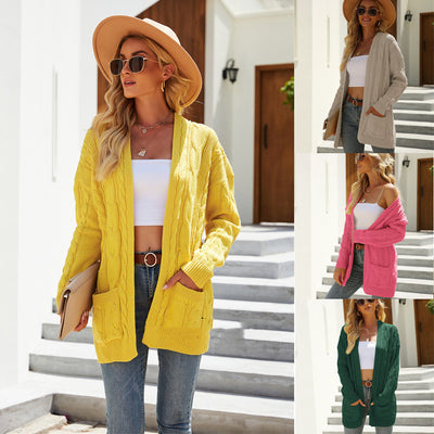 Cardigan Retorcido Talla Grande para Mujer