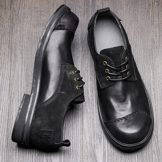 Zapatos de Cuero Genuino Hechos a Mano Estilo Británico Otoñal para Hombre - Image 2