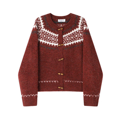 Cardigan Navideño Bicolor Reductor de Silueta para Invierno - Image 3
