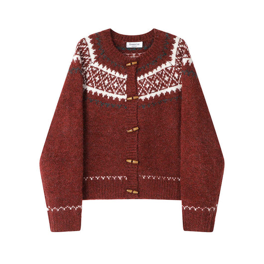 Cardigan Navideño Bicolor Reductor de Silueta para Invierno - Image 3