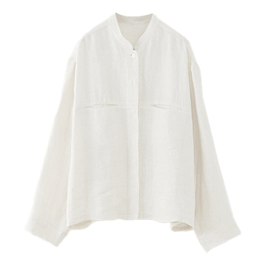 Camisa de Lino y Algodón con Cuello Mao Retro - Diseño Minoritario de Manga Larga - Image 2
