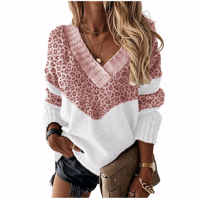Suéter de Rayas con Estampado de Leopardo - Colección Otoño Invierno - Image 10