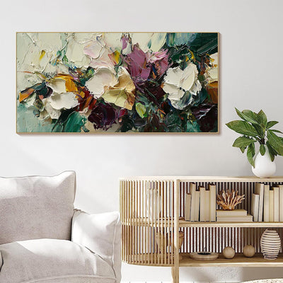 Cuadro de Flores al Óleo Pintado a Mano - Lienzo Artístico Decorativo para el Hogar - Image 6