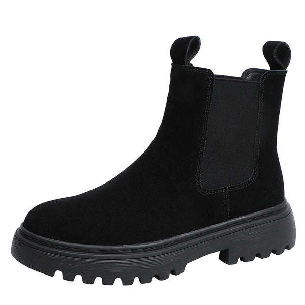 Botas Martin Mujer Estilo Británico Cuero Gamuza