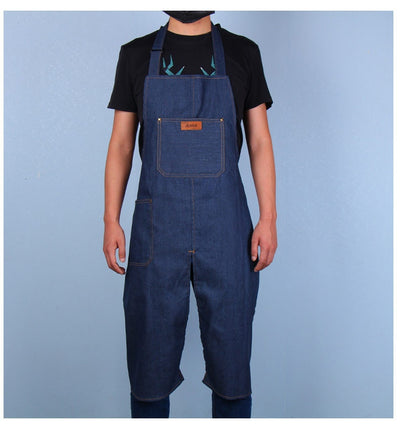Delantal de Trabajo Denim Desarmable con Bolsillos y Protección Antitinta - Image 8