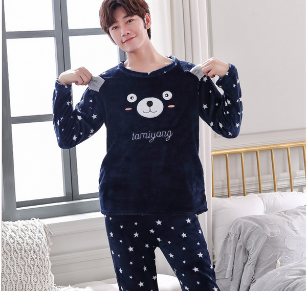 Pijama Térmico de Franela para Hombre con Diseño Infantil