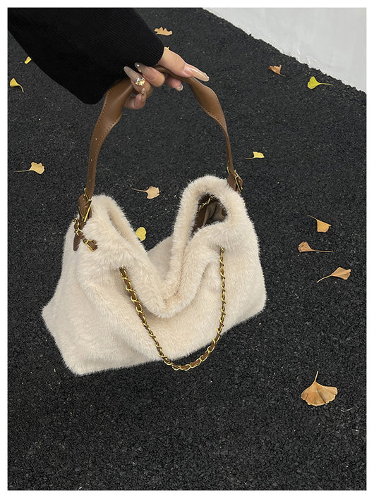 Bolsa de Hombro Grande con Pelaje para Mujer - Bolso Mensajero de Capacidad Amplia - Image 21