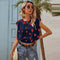Blusa Sleeveless Lunares Grandes Cuello Ancho Abedul Moda Simple Multiuso