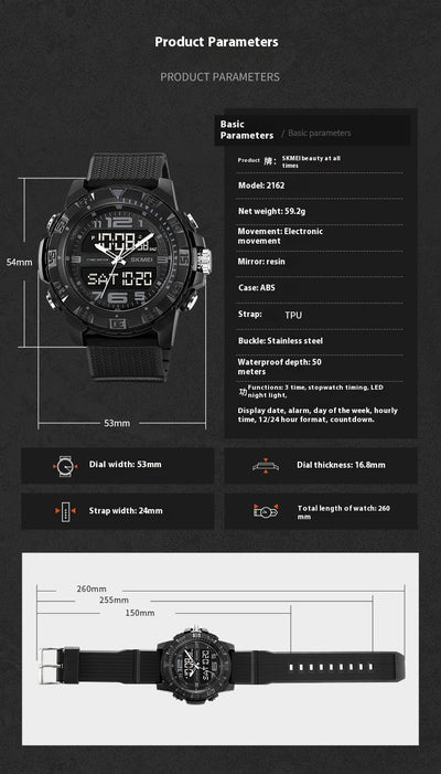 Reloj Deportivo Dual Display Resistente al Agua para Actividades Outdoor - Image 8
