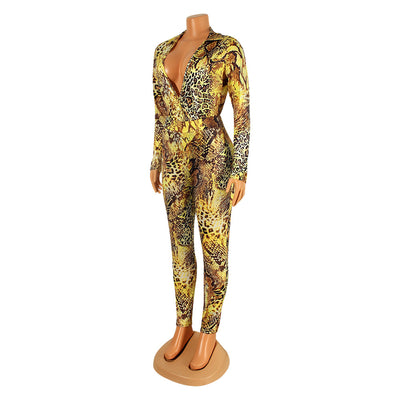 Jumpsuit Ajustado Estampado Serpiente Manga Larga - Image 22