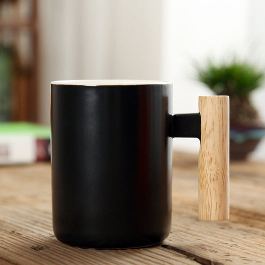 Taza de Cerámica Recta con Asa de Madera - Image 5