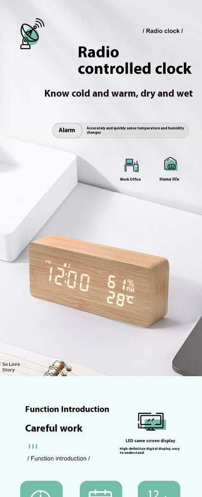 Reloj Digital LED con Control Remoto, Temperatura y Humedad - Image 24