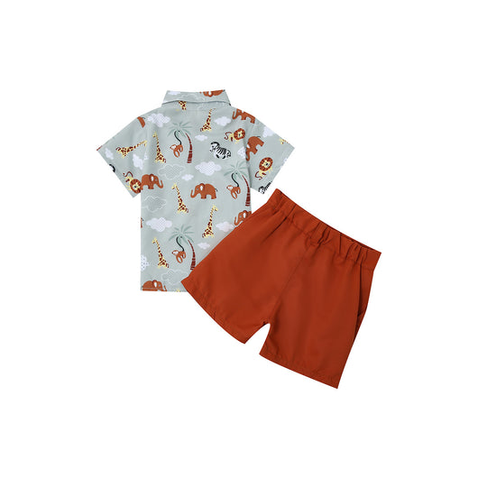 Conjunto Camisa de Manga Corta con Corbatín Estampado Animalitos - Image 7
