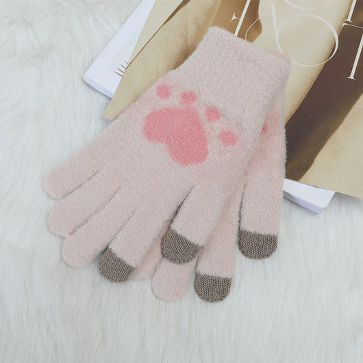 Guantes Tejidos de Invierno con Contraste de Colores y Forro Polar para Mujer - Image 20