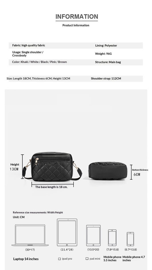 Bolso Bandolera Cuadrado Pequeño con Bordado y Tirador Lateral para Mujer - Image 11