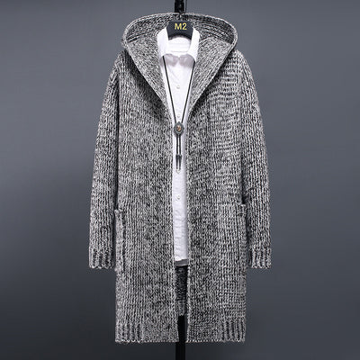 Cardigan Tejido Holgado con Capucha para Hombre - Suéter Casual - Image 8