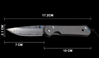 Cuchillo Plegable Damascus de Acero Damasco Premium - Image 7