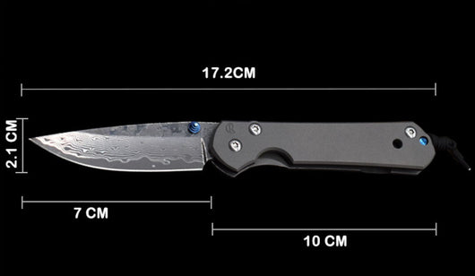 Cuchillo Plegable Damascus de Acero Damasco Premium - Image 7