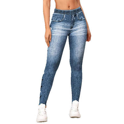Leggings de Estilo Denim con Estampado Digital para Mujer - Image 5