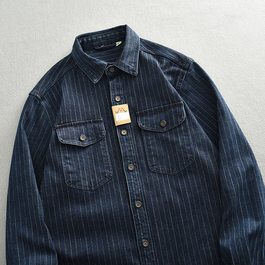 Camisa Denim a Rayas para Hombre - Estilo Ejecutivo - Image 4