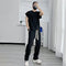 Traje Casual de Seda Helada para Hombre - Pantalón Corto y Playera de Manga Corta
