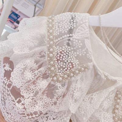 Camisas Infantiles Estilo Coreano con Cuello y Encaje para Niñas - Image 5