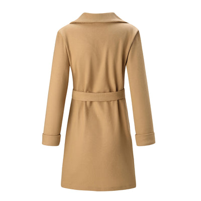 Chaqueta de Lana con Solapa Slim y Cinturón Integrado - Image 12