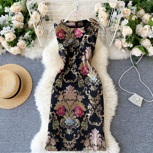 Vestido Falda Sin Mangas Slim Temperamento Otoño