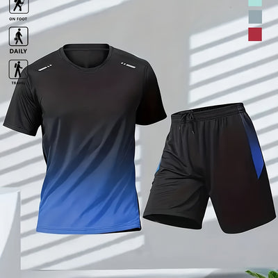 Conjunto Deportivo Casual de Verano con Diseño Degradado - Playera y Shorts - Image 9