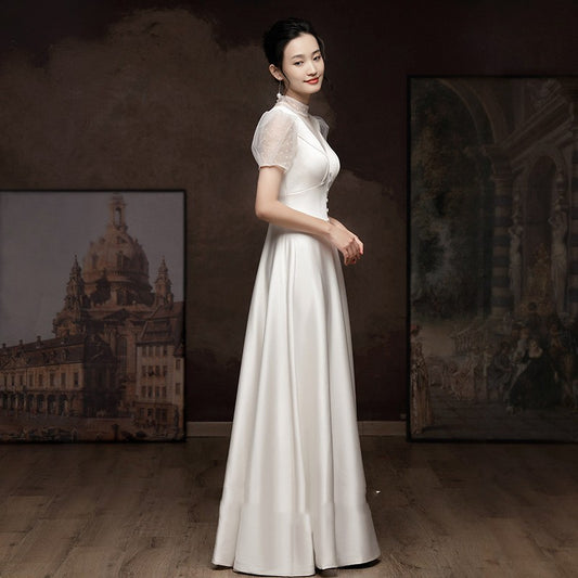 Vestido de Novia Blanco en Satén Francés - Diseño Elegante y Ligero - Image 2