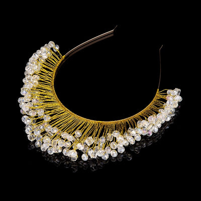 Diadema Nupcial con Cristales Facetados - Tocado de Novia Artesanal - Image 2