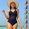 Traje de Baño Enterizo con Escote Halter y Diseño de Tiras Cruzadas