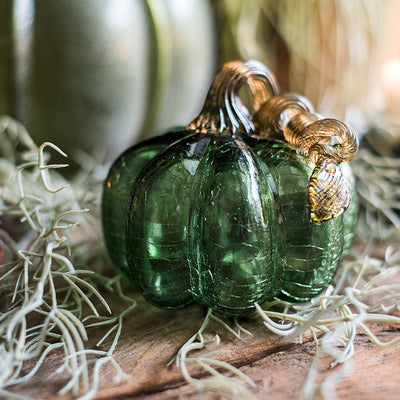 Decoración de Calabaza Navideña de Vidrio Artesanal Multicolor