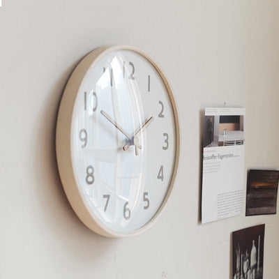 Reloj de Pared Nórdico Moderno 30cm Madera Maciza Silencioso