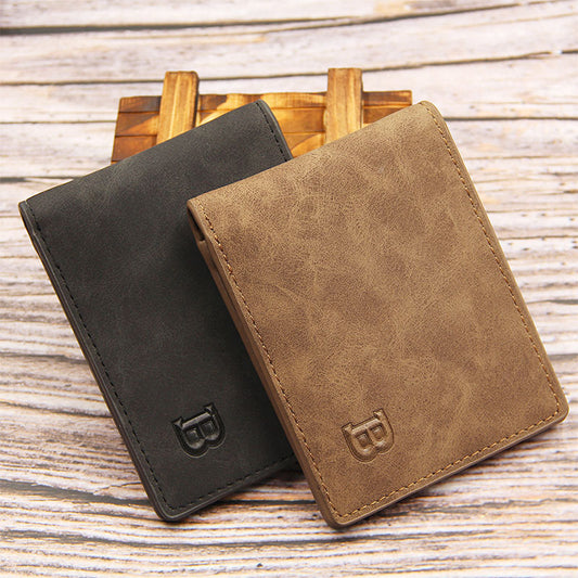 Billetera Vintage para Hombre con Acabado Esmerilado - Compacta y Elegante