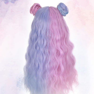 Peluca Rizada Larga en Tonos Candy - Cabello Sintético Premium - Image 3