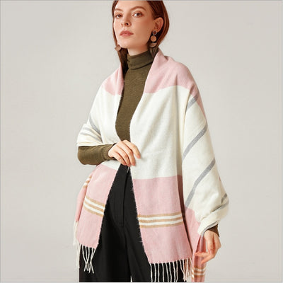 Bufanda Chal de Cashmere con Borlas - Abrigo Escocés Largo para Invierno - Image 22